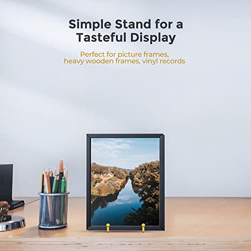 TR-LIFE Plate Display Stand - 4.5 Inch Holder + Metal Frame for Picture, Decorative Plate, Photo Easel, Tabletop Art (Gold...