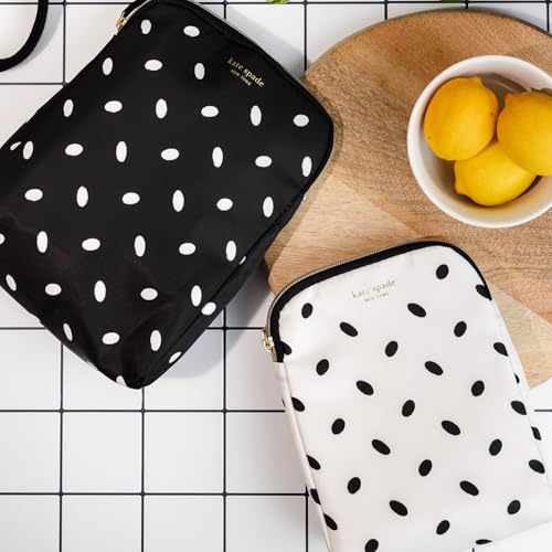 kate spade new york Insulated Snack Bag Keeper with Zipper, Reusable Thermal Sandwich Bag Holders for Lunch Bag (Almond Dot)