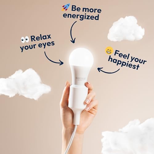 sunsy Shine - Full-Spectrum Flicker-Free A19 Sunlight Bulb for Humans - Boosts Energy, Mood, and Circadian Rhythm for Bett...