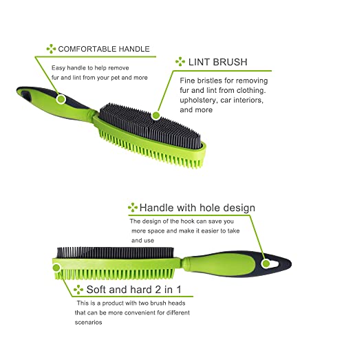 Godiyyer Rubber Pet Hair Removal Brush for Couch Clothes Dog Cat Pet Hair Carpet, Also Used as Dog Cat Bath Brush with Mas...