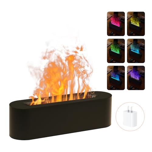 Essential Oil Diffusers,Flame Colorful Water Vapor Fire Fireplace Humidifier for Aromatherapy Aroma Therapy Machine Room B...