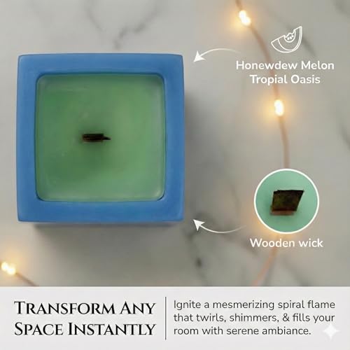 LUMINORA Spiral Scented Candle for Women & Men | Hand-Crafted Decorative Soy Wax Candle | Wooden Wick | Unique Twisted Spi...