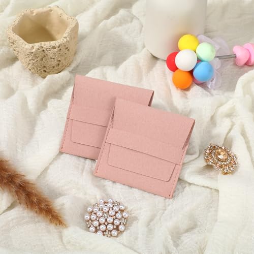 MAQUITA 40 Pcs Small Microfiber Jewelry Pouch Gift Bulk with Band, Jewelry Packaging Bag Luxury Small Gift Bags Tiny Micro...