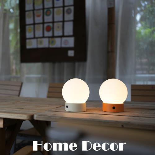 WEILAILUX Small Cute Cordless Table Lamp Rechargeable, Battery Operated Shower Lamp Waterproof, Touch Dimmable Globe Ambie...