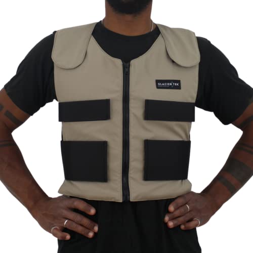 Glacier Tek Cool Vest Personal Cooling, 59 Degrees for 2.5 hours 8 Cool Packs, Recharge in 30 Minutes