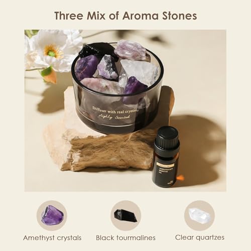 Aroma Stone Passive Diffuser with Essential Oils for Home, Bathroom, Office | Room Scent | Home Decor & Fragrance, Elegant...