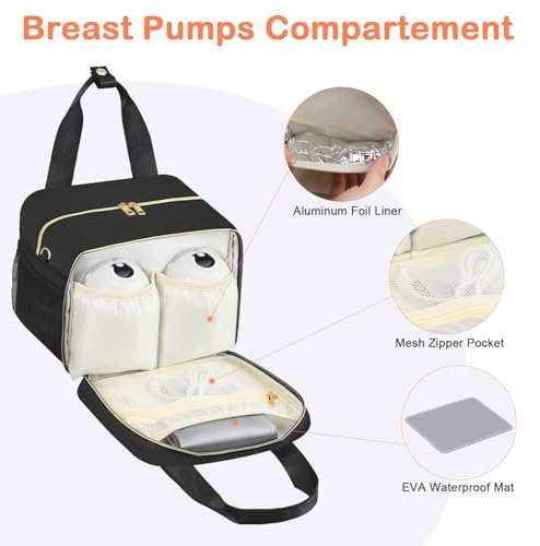 PIIOSER Breastmilk Cooler Bag with Ice Pack, Fits 6 Baby Bottles Up to 9 Ounce, Insulated Bottle Travel Bags with Shoulder...