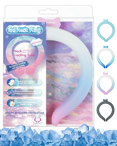 Neck Cooling Tube Wraps Ice Ring Neck Cooler Personal Ice Pack Wrap for Hot Weather Gel Reusable Wearable Gel Cooling for ...