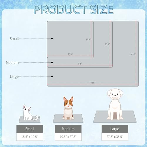 NACOCO Summer Pet Cooling Mat - Cat Dog Cushion Pad Sleeping Cool Sharks Comfortable Soft for Pets Kids and Adults (Grey S...