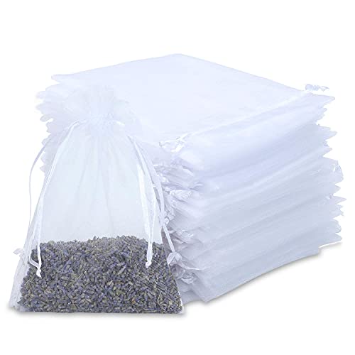 Kslong 100PCS Small Mesh Bags Drawstring 3x4, Sheer Organza Bags Drawstring for Jewelry, Mesh Party Wedding Favor Bags for...