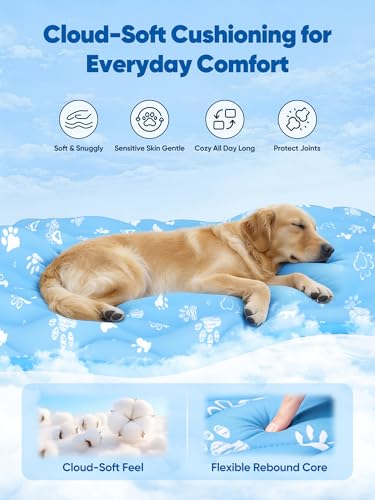 Rywell Super-Absorbent Cooling Mat for Dogs 44"x32" Arc-Chill 3.0 & Color-Changing Dog Cooling Mat, Stay Cool & Dry, Washa...