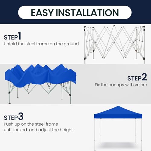 PHONWHON Shades 10x10 Pop Up Canopy, Heavy Duty Beach Tent with Carrying Bag for Easy Moving, Sun Shelter for Parties, Eve...