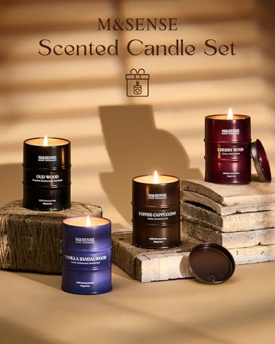 M&SENSE Spring Candles Set | Holiday Scented Candles Gift Set | 4 Pack Candles for Home Scented Candle,Cherry Vanilla Oud ...