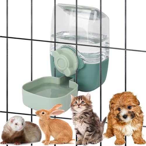 35oz Hanging Automatic Rabbit Water Dispenser, Cage Water Bottle Auto Gravity Pet Water Station for Small Animals, Puppy K...