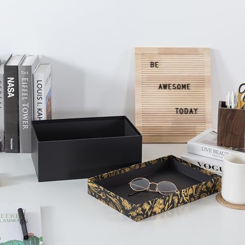 Soul & Lane Decorative Photo Storage Box with Lid, 11.7" × 7.7" × 4.5", Memory Box for Keepsakes, Floral Cardboard Picture...