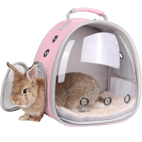 Portable Small Animal Backpack Travel Breathable Pet Carrier Bag Cages for Guinea Pig, Rabbit, Bearded Dragon, Squirrel, T...