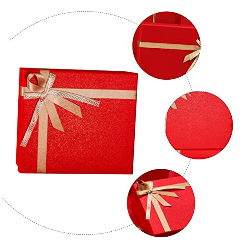 GRIRIW 1Set Red Wedding present Packaging Box present Wrapping Box for Year Durable and Practical Design for Candy and Cra...