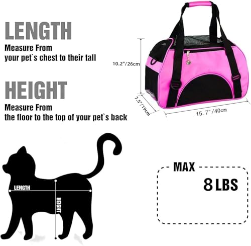 ZaneSun Cat Carrier,Soft-Sided Pet Travel Carrier for Cats,Dogs Puppy Comfort Portable Foldable Pet Bag Airline Approved (...