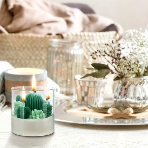 Tondiamo Succulent Cactus Candles Gift,3.15 Inch Scented Decorative Terrarium Plant Candles Votive for House Warming Weddi...