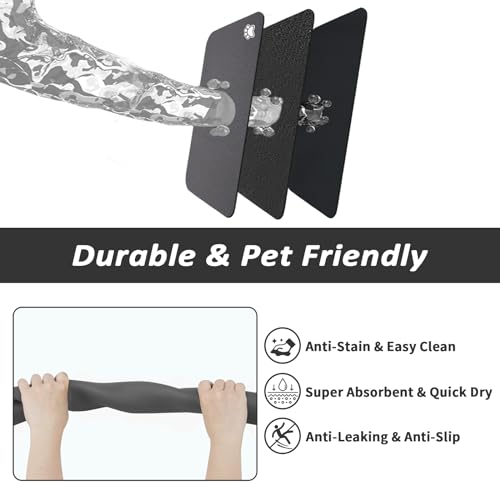HotLive Dog Food Mat - Absorbent Cat Mat for Food and Water, No Stains Pet Feeding Bowl Mat, Easy to Clean Pet Placemats, ...