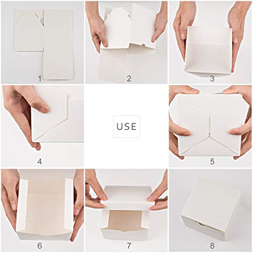 MESHA 4x4x4'' White Gift Boxes 50 PC Bulk Small Gift Box with Lids, Kraft Paper Boxes for Presents, White Bridesmaid Propo...