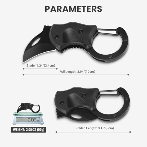 FUNBRO Small Pocket Knife Gift for Men, Keychain Box Cutter with 1.34inch Blade, Mini Folding Knives EDC Gadgets for Every...