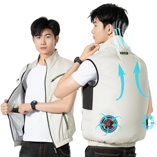 YAMIELO Japanese Cooling Vests for Hot Weather, Air Conditioned Jacket for Men & Women