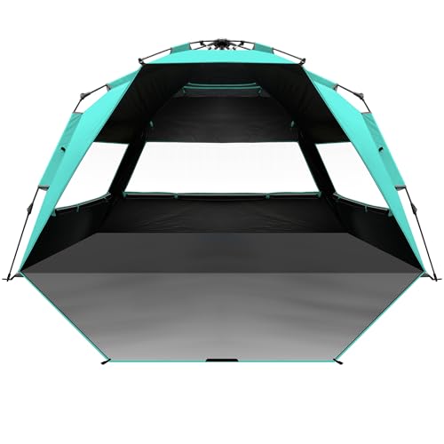 OutdoorMaster Beach Tent with Blackout Shelter Technology, Portable Sun Shade Shelter 4 Person, Pop Up Beach Tents with UP...