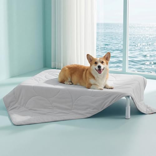 ZOMISIA Premium Cooling Blanket for Large Dogs - Q-MAX>0.5 Cold Breathable Washable Pet Mat, Travel Soft Dog Summer Essent...