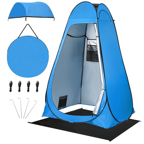 UMIKOOL DIRECT Pop Up Shower Tent, Outdoor Privacy Tent with Removable Bottom, Removable Rain Cover & Windows, Camping Toi...