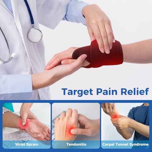 Wrist Heating Pad, Heated Wrist Wrap for Pain Relief, Heated Wrist Brace with 30 Mins Auto-Off, 3000mAh Battery, 3 Heating...
