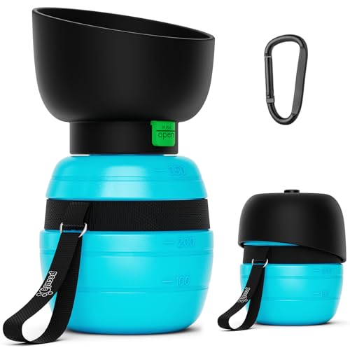 Pecute Portable Dog Water Bottle, 2 in 1 Cat Dog Travel Water Bottle Bowl Leakproof with Double Seal, BPA Free, Lightweigh...