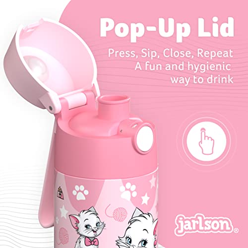 Jarlson® Kids Water Bottle MALI [12OZ] - No Straw Stainless Steel Thermo Bottle - Insulated Waterbottle Leak Proof for Sch...