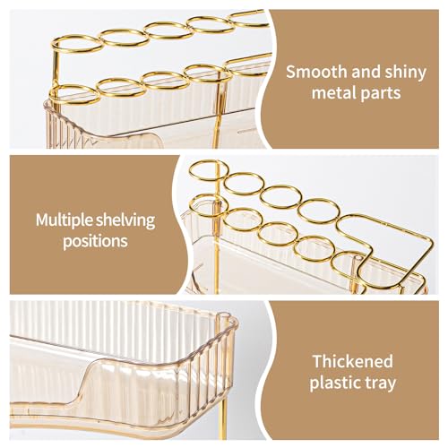 NATURE'S SOURCE Makeup Organizer for Vanity, 3-Tier Corner Bathroom Organizer Countertop with Makeup Brush Holder, Corner ...