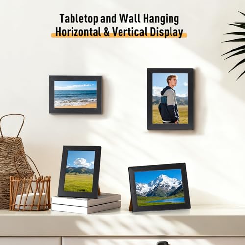 MAXECHO Picture Frame Set of 5, Two 5"x7", Three 4"x6", Black Gallery Photo Frame for Collage Wall and Tabletop Display Ho...