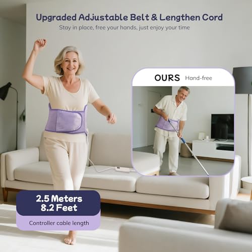 Heating Pad for Period Cramps, Upgraded Wrap Heating Pad for Back Pain Relief, Large 12''x 24''Heat Pad +26" Belt Adjustab...