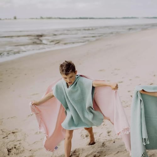 Balaflyie Kids Swim Cover up Girls Boys Waffle Towel Poncho Swimsuit Coverups for Beach, Pool, Bath