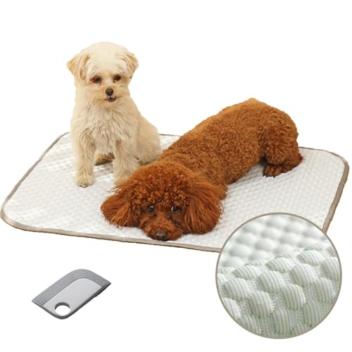 Trumoon Cooling Mat for Dogs and Cats, Pet 3D Pebble Cooling Blanket for Indoor and Outdoor(Grey, Small(15.7"×19.7"))