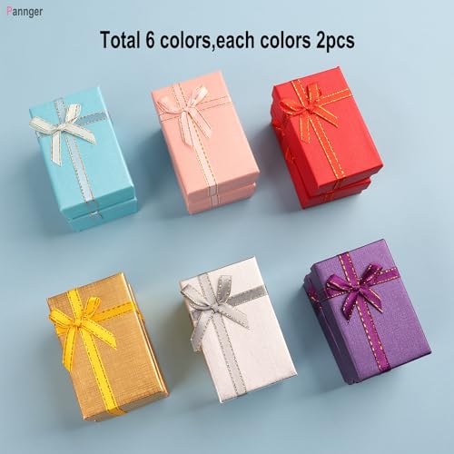 Pannger 12 Pack Small Jewelry Gift Boxes Set Empty Gift Boxes for Earrings,Rings, Necklaces Jewelry for Anniversaries, Wed...