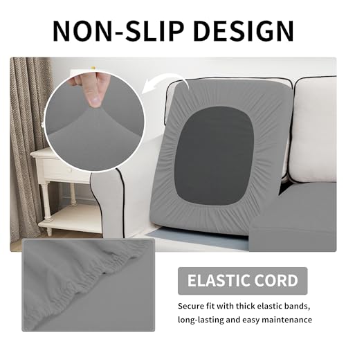 Easy-Going Waterproof Chair Cushion Cover, Non-Slip Leakproof Sofa Seat Cushion Slipcovers, Quilted and Stretch Furniture ...