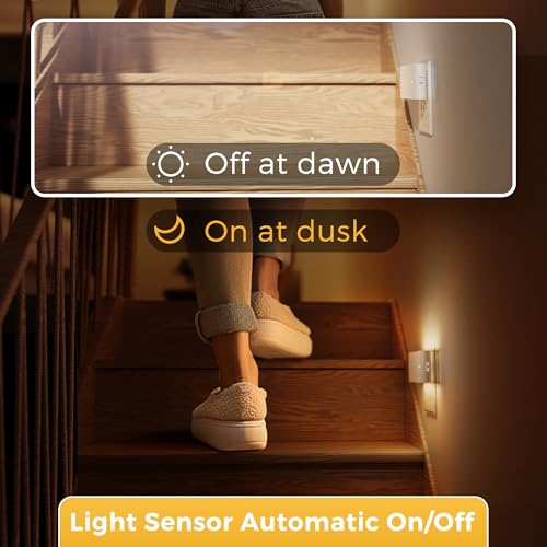 L LOHAS LED Night Light, 2 Pack Dimmable Modern LED Night Lights Plug into Wall,Dusk to Dawn Sensor Night Lights for Kid, ...
