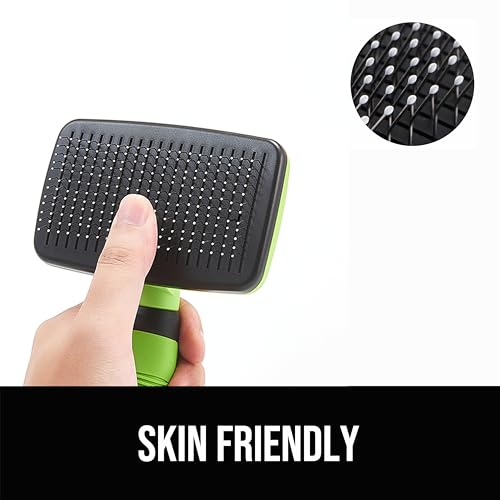 OEFEO Self Cleaning Slicker Brush for Dogs& Cats, Skin Friendly Grooming Brush for Shedding Long&Short Haired Dogs& Cats, ...