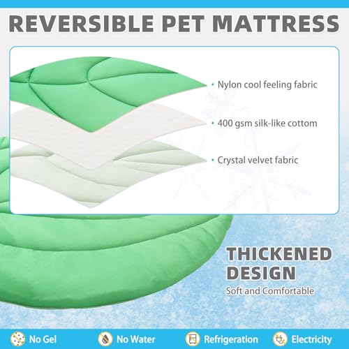 KOOLTAIL Upgrade Cat Self Cooling Mat for Summer, Reversible Thicken Pet Sleeping Blanket Pad Kennel Reusable Washable Wat...