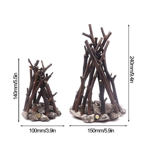 Lubocrat LED Night Light Wooden Campfire LED Dimmable Lamp with 3 Lighting Modes & Flame Sound, USB Powered Kids Nightligh...