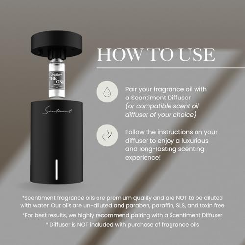 Scentiment Luxury Hotel Scents – 5 Fragrance Oil Set | Secret Desires, Day Dream, The One, Ocean Breeze & Amalfi Coast | F...