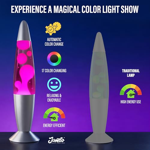 JAMBO 17-Color Changing LED Motion Lamp with Remote, 16" LED Light for Kids Teens and Adults, Night Light Nightlight, Magm...