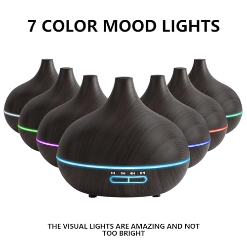 SACATR 550ml Oil Diffuser with 30x5 mL Essential Oils, Ultrasonic Technology, Remote Control for Home Office