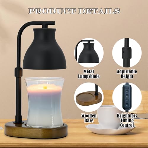 Candle Warmer Lamp with Timer - Electric Adjustable Candle Lamp Warmer, Birthday Gifts for Women, Mothers Day Gifts for Mo...