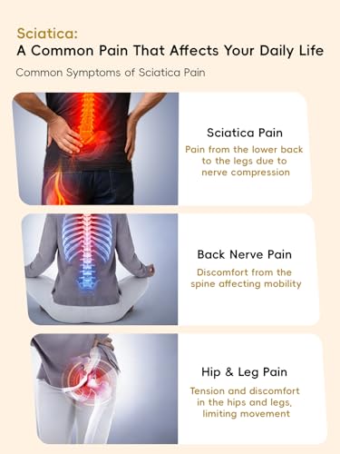 Kitusi Sciatica Pain Relief Devices – Deep Tissue Massager with Multi-Mode Technology, Heat & Light, Targeted Relief for S...