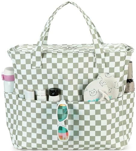 LEDAOU Large Beach Bag Women Waterproof Sandproof Zipper Beach Tote Pool Bag for Swim Gym Grocery Travel with Wet Pocket |...
